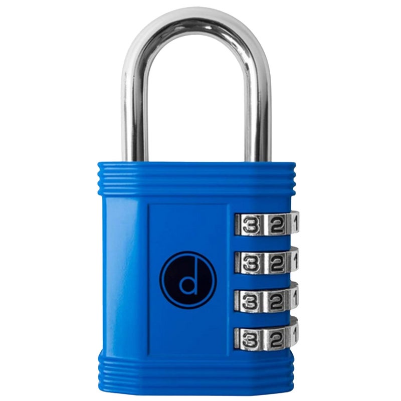 desired tools Padlock 4 Digit Combination Lock - for Gym School Locker  Outdoor Gate  Shed  Fence  and Storage  Combo Luggage Lock - Locker Lock- Weatherproof Metal - Keyless  Easy to Set  Resettable - Blue - Image 1